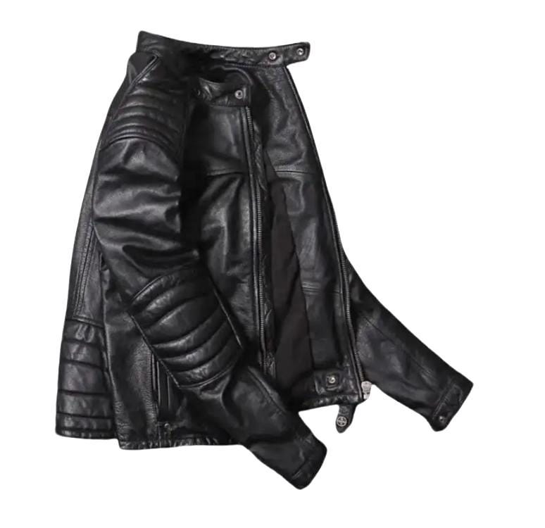 Cafe Racer Sheepskin Leather Jacket: Moto Biker Style Cafe Racer Sheepskin Leather Jacket: Moto Biker Style