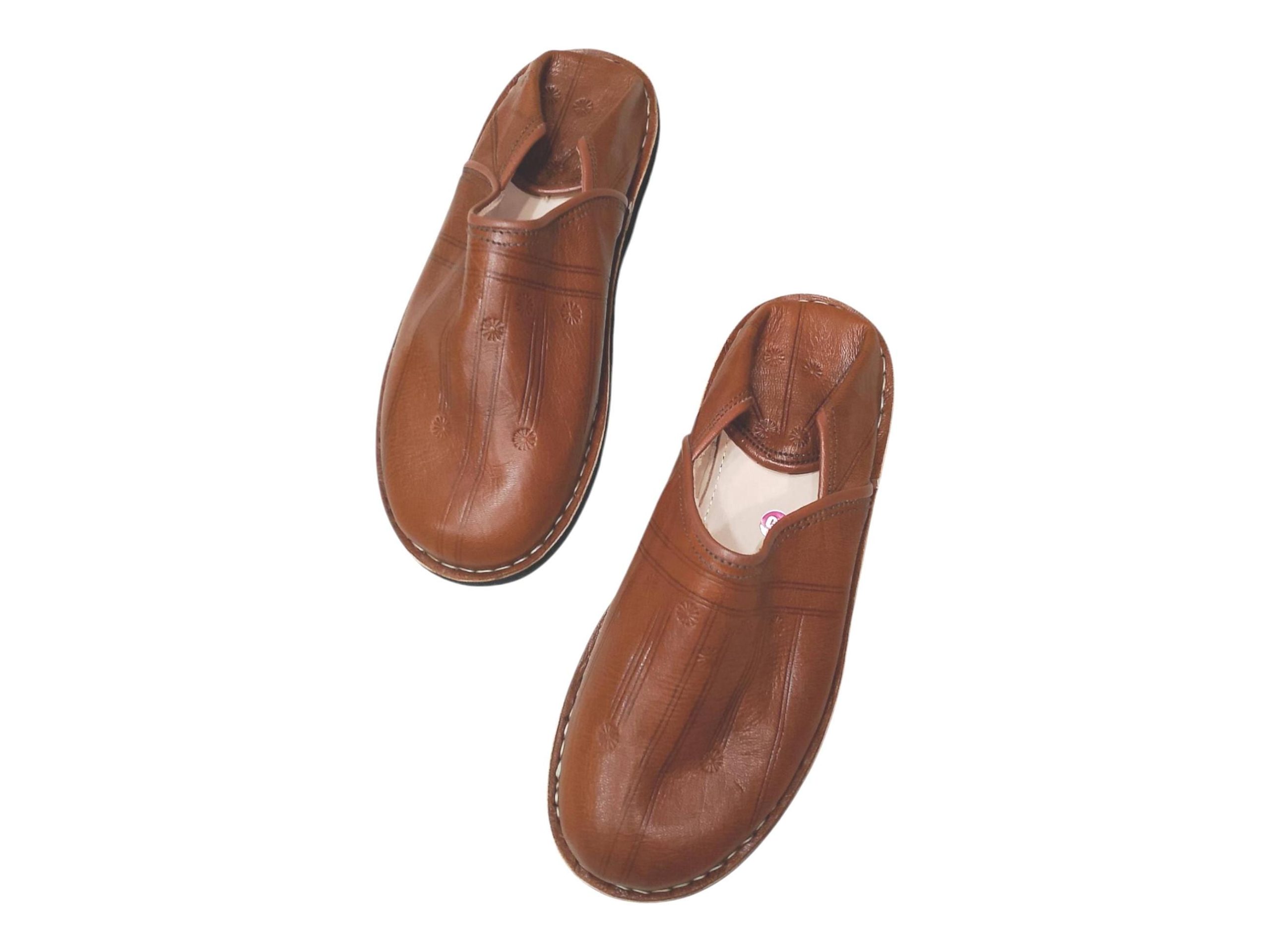 Bright Yellow Moroccan Leather Babouche Handmade Traditional Slippers Bright Yellow Moroccan Leather Babouche Handmade Traditional Slippers