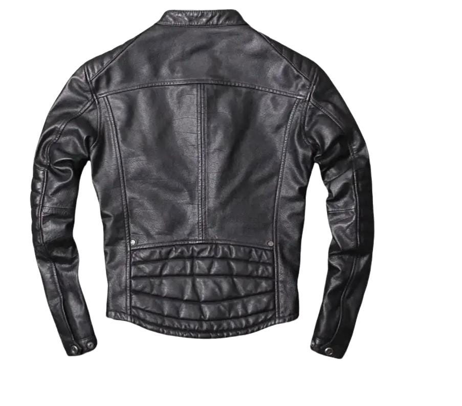 Cafe Racer Sheepskin Leather Jacket: Moto Biker Style Cafe Racer Sheepskin Leather Jacket: Moto Biker Style