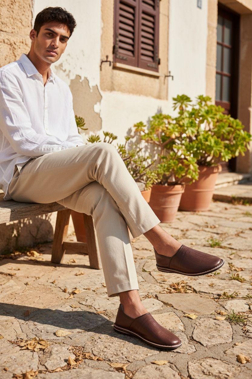 Rich Dark Brown Moroccan Leather Babouche Handmade Traditional Rich Dark Brown Moroccan Leather Babouche Handmade Traditional