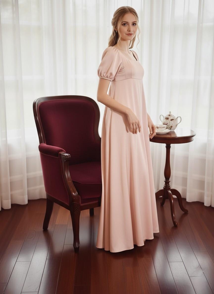 Blush Pink Whisper Puff Sleeve Dress Dreamy Empire Blush Pink Whisper Puff Sleeve Dress Dreamy Empire