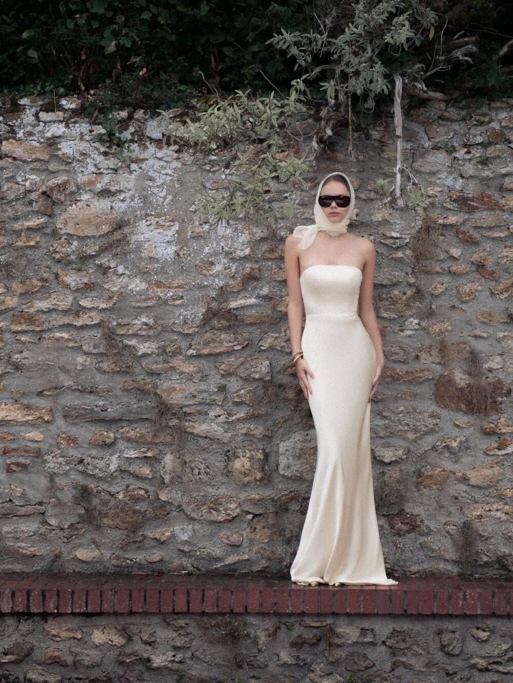 Ivory Muse Cape Gown Modern Minimalist Satin Evening Ivory Muse Cape Gown Modern Minimalist Satin Evening